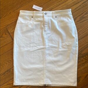 White Denim Pencil Skirt